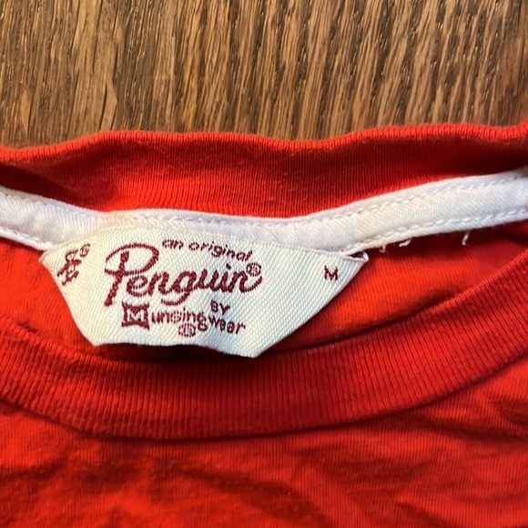 Orange Original Penguin t shirt with chest pocket - Picture 2 of 3